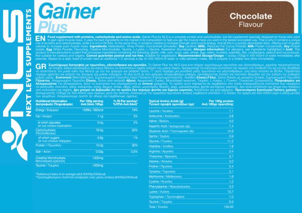 Med Natural 01 182 015 02 Gainer Plus 1000g Chocolate facts